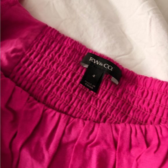 Linen blend pink midi dress - Picture 3 of 7